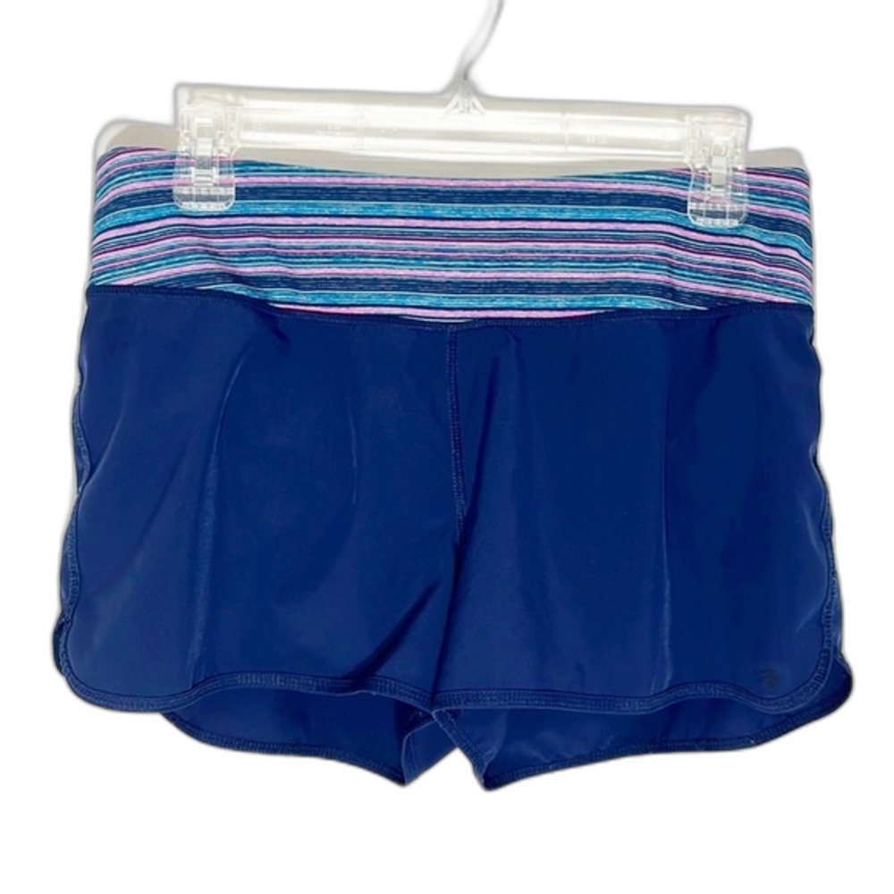 Ideology Navy Striped Waist Band Athletic Shorts Blue Size Medium